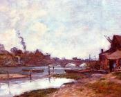 尤金 布丹 : Bridge on the River Touques at Deauville